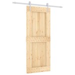 vidaXL Ușă glisantă cu set de feronerie 85x210 cm, lemn masiv de pin vidaXL Ușă glisantă cu set de feronerie 85x210 cm, lemn masiv de pin