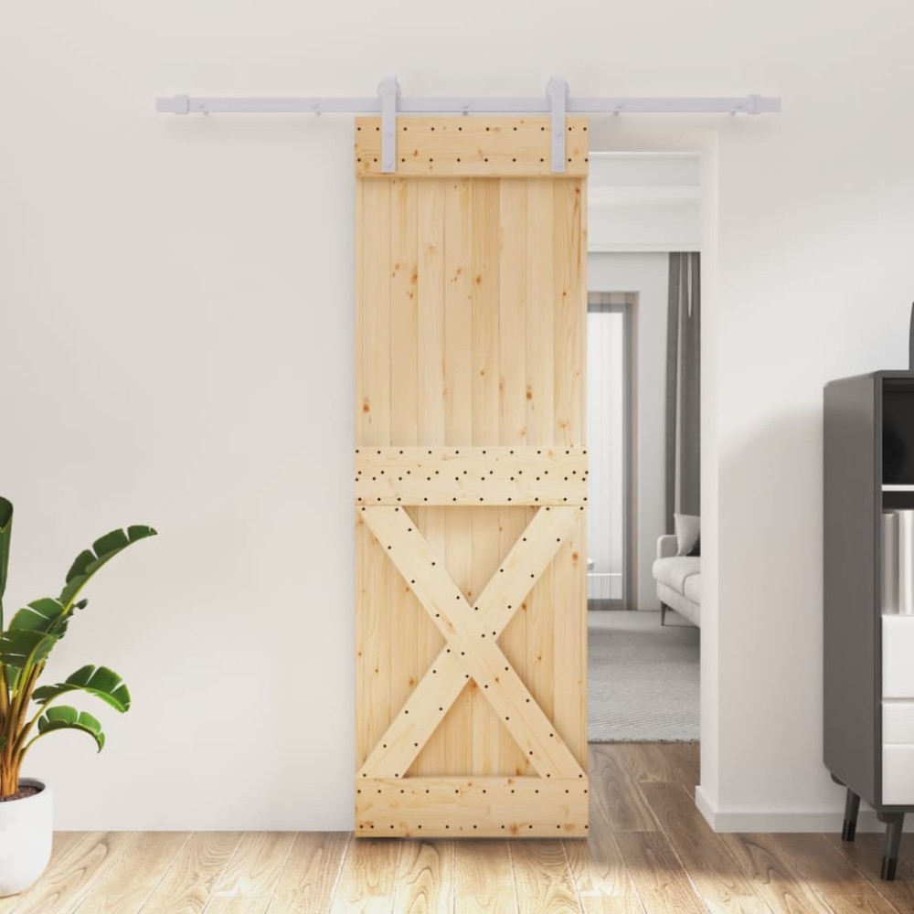 vidaXL Ușă glisantă cu set de feronerie 70x210 cm, lemn masiv de pin
