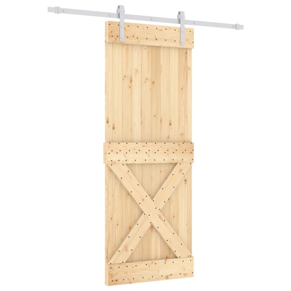 vidaXL Ușă glisantă cu set de feronerie 80x210 cm, lemn masiv de pin