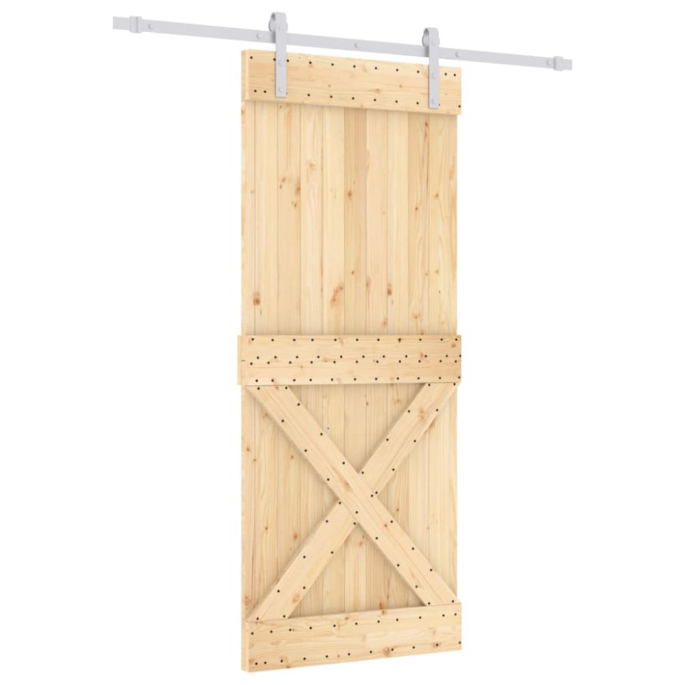 vidaXL Ușă glisantă cu set de feronerie 85x210 cm, lemn masiv de pin