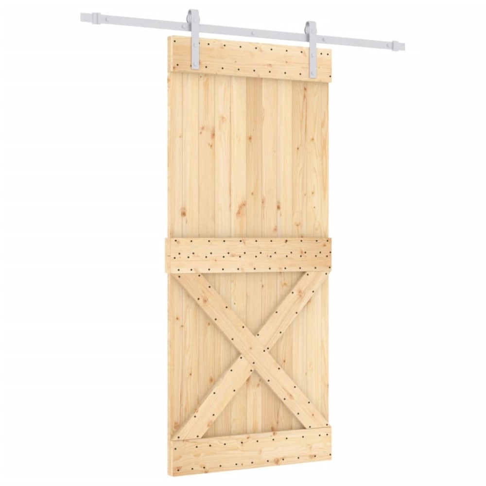vidaXL Ușă glisantă cu set feronerie, 90x210 cm, lemn masiv de pin