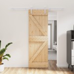 vidaXL Ușă glisantă cu set de feronerie 70x210 cm, lemn masiv de pin vidaXL Ușă glisantă cu set de feronerie 70x210 cm, lemn masiv de pin