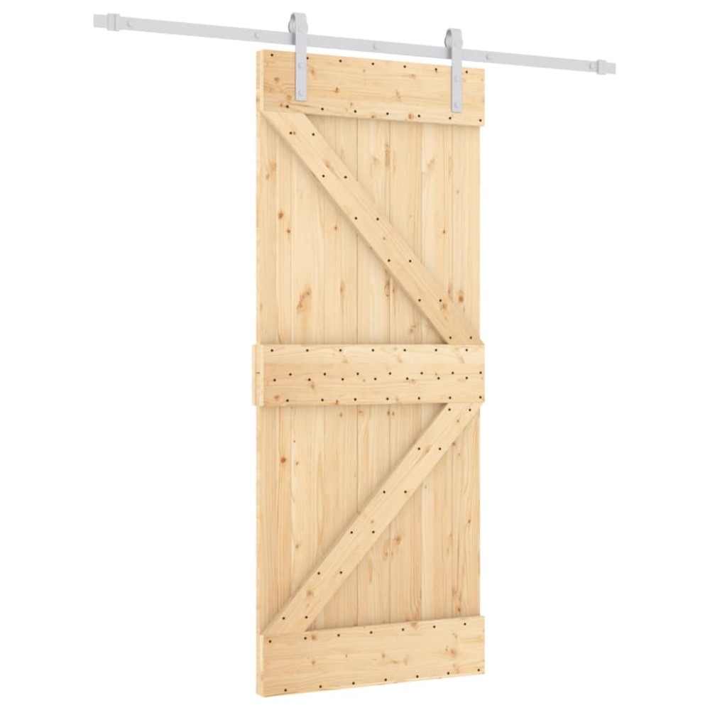 vidaXL Ușă glisantă cu set de feronerie 85x210 cm, lemn masiv de pin