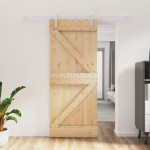 vidaXL Ușă glisantă cu set de feronerie 85x210 cm, lemn masiv de pin vidaXL Ușă glisantă cu set de feronerie 85x210 cm, lemn masiv de pin