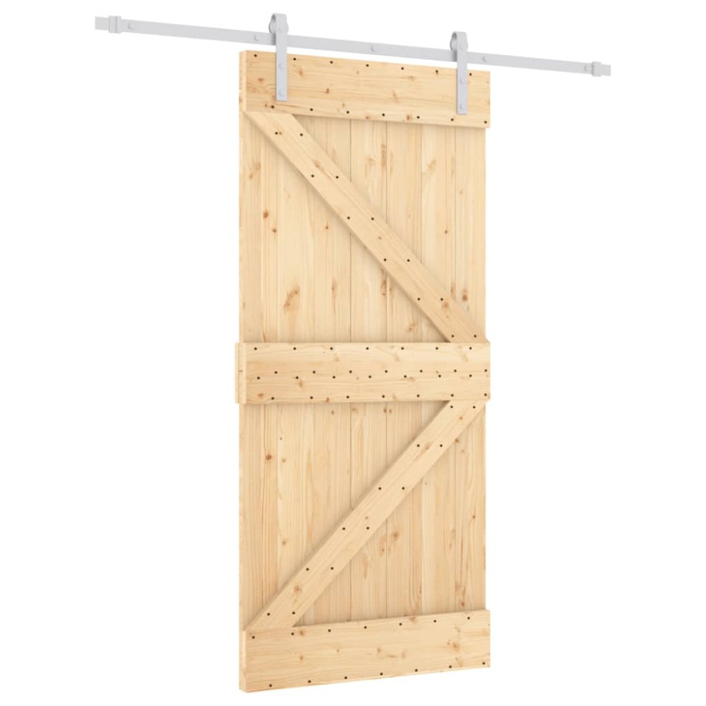 vidaXL Ușă glisantă cu set de feronerie 95x210 cm, lemn masiv de pin