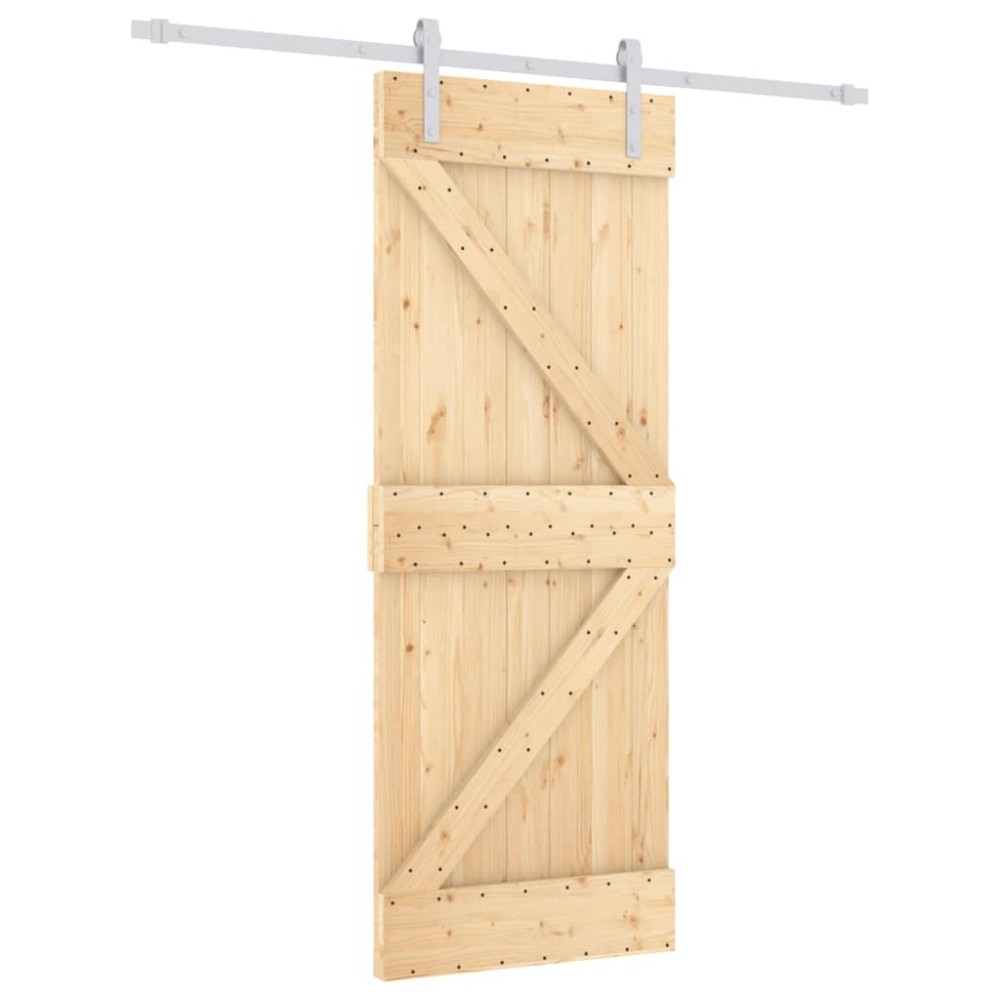 vidaXL Ușă glisantă cu set de feronerie 80x210 cm, lemn masiv de pin