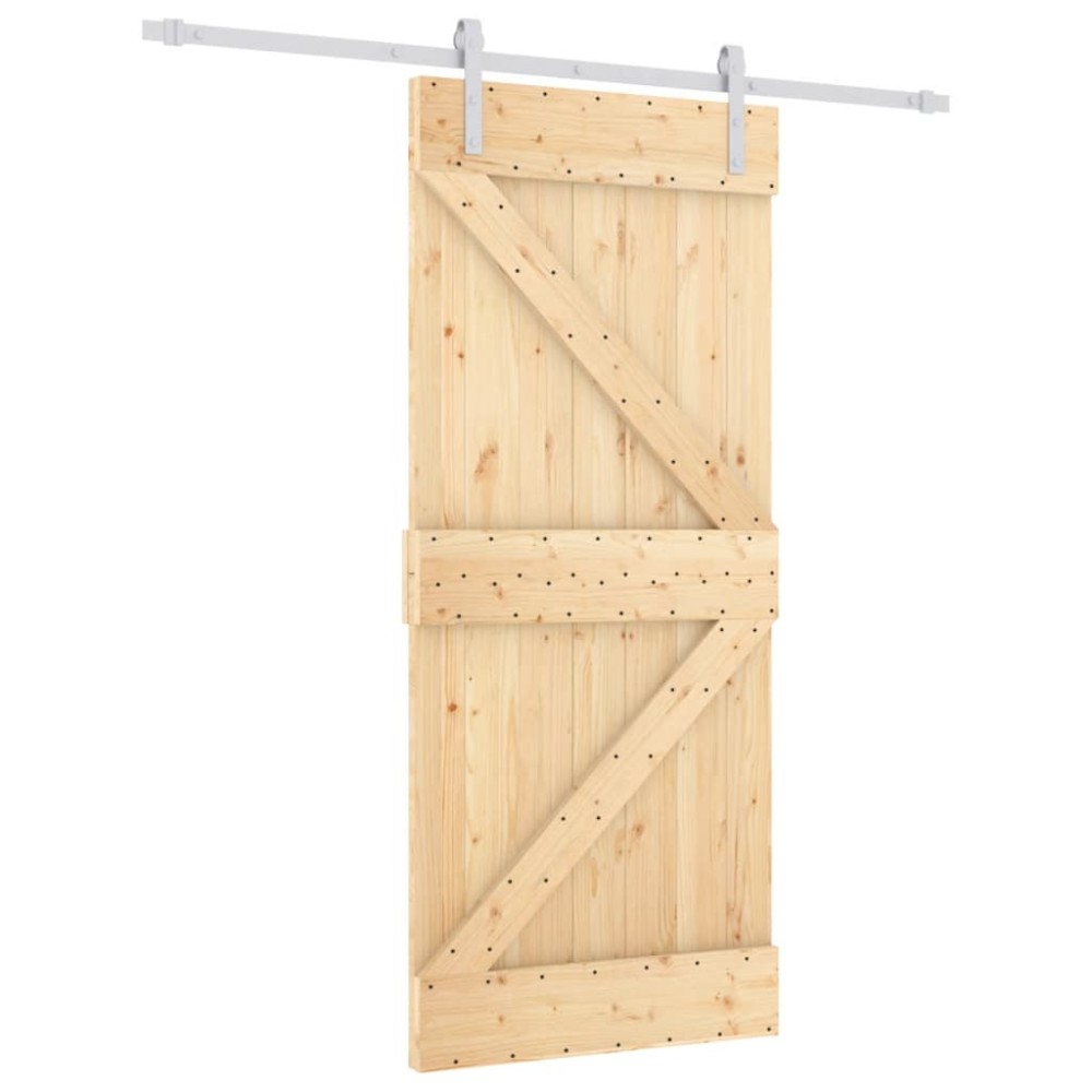 vidaXL Ușă glisantă cu set feronerie, 90x210 cm, lemn masiv de pin