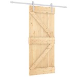 vidaXL Ușă glisantă cu set feronerie, 90x210 cm, lemn masiv de pin vidaXL Ușă glisantă cu set feronerie, 90x210 cm, lemn masiv de pin
