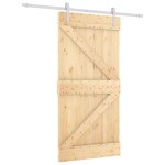 vidaXL Ușă glisantă cu set feronerie, 100x210 cm, lemn masiv de pin vidaXL Ușă glisantă cu set feronerie, 100x210 cm, lemn masiv de pin