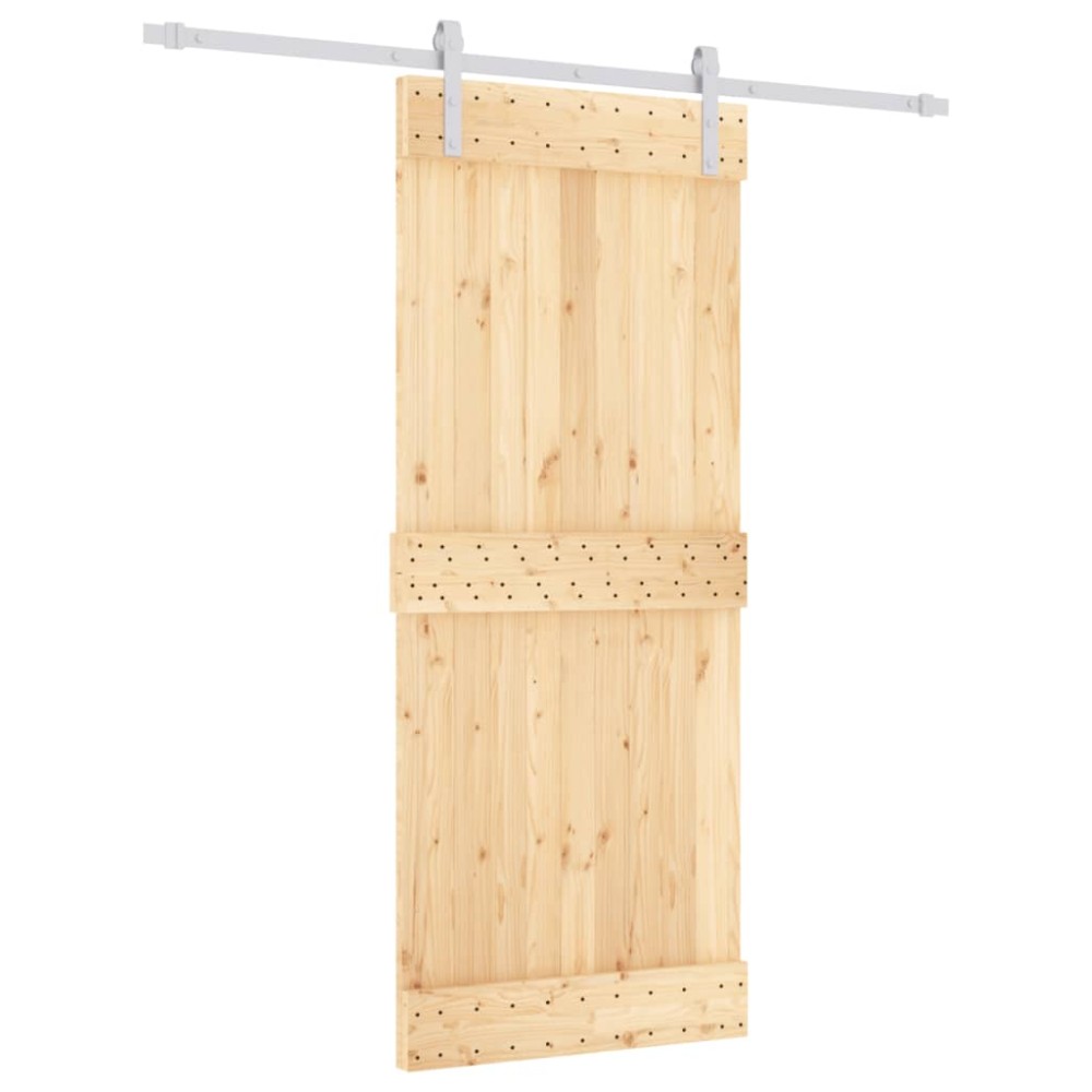 vidaXL Ușă glisantă cu set de feronerie 85x210 cm, lemn masiv de pin