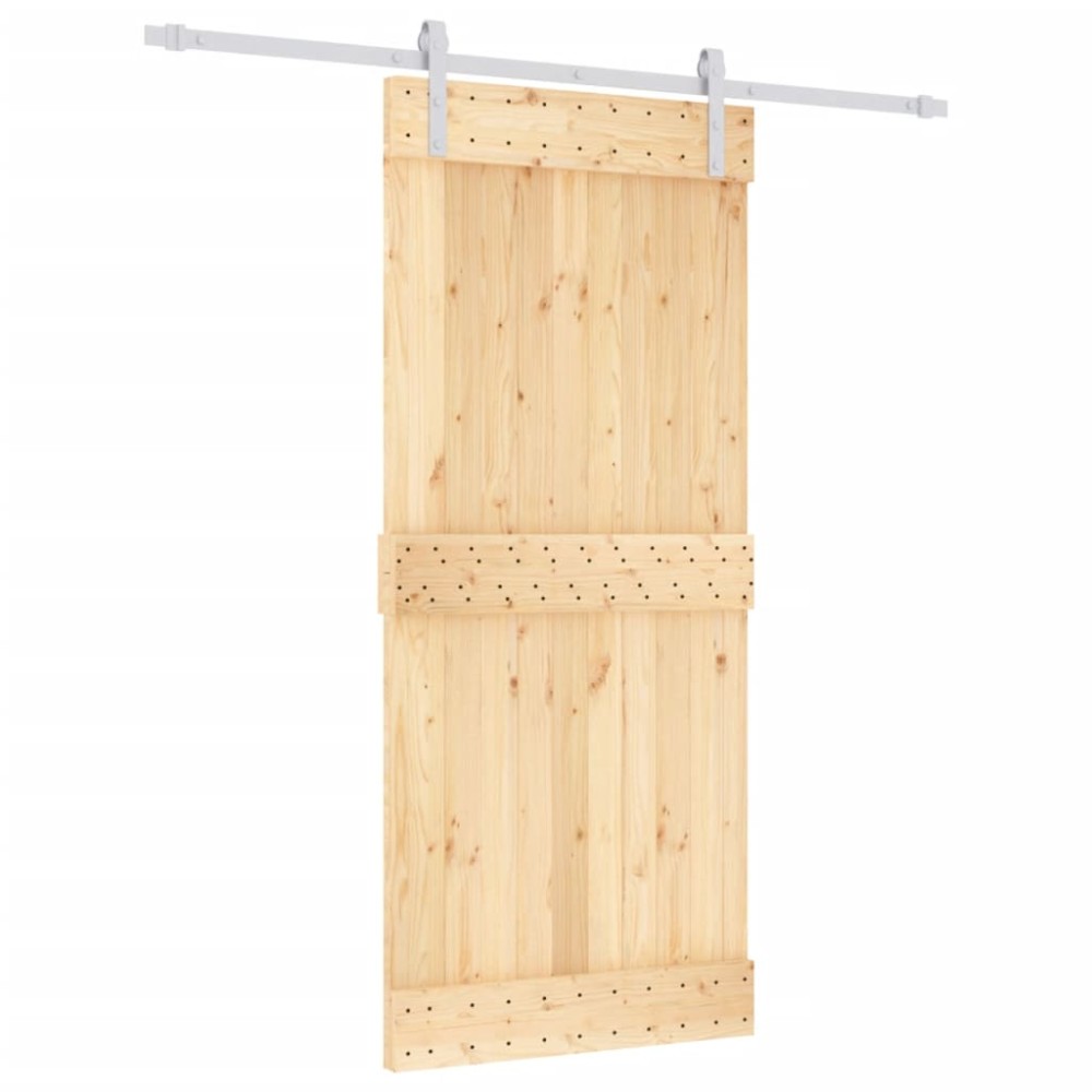 vidaXL Ușă glisantă cu set feronerie, 90x210 cm, lemn masiv de pin