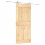 vidaXL Ușă glisantă cu set feronerie, 90x210 cm, lemn masiv de pin