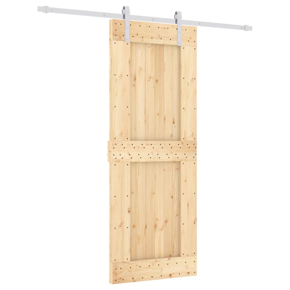 vidaXL Ușă glisantă cu set de feronerie 80x210 cm, lemn masiv de pin