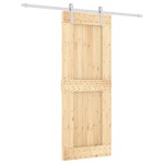 vidaXL Ușă glisantă cu set de feronerie 80x210 cm, lemn masiv de pin vidaXL Ușă glisantă cu set de feronerie 80x210 cm, lemn masiv de pin