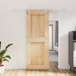vidaXL Ușă glisantă cu set de feronerie 80x210 cm, lemn masiv de pin vidaXL Ușă glisantă cu set de feronerie 80x210 cm, lemn masiv de pin