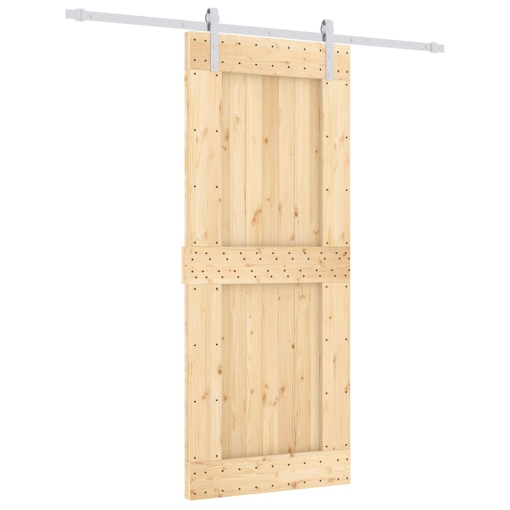 vidaXL Ușă glisantă cu set de feronerie 85x210 cm, lemn masiv de pin