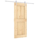 vidaXL Ușă glisantă cu set de feronerie 85x210 cm, lemn masiv de pin vidaXL Ușă glisantă cu set de feronerie 85x210 cm, lemn masiv de pin