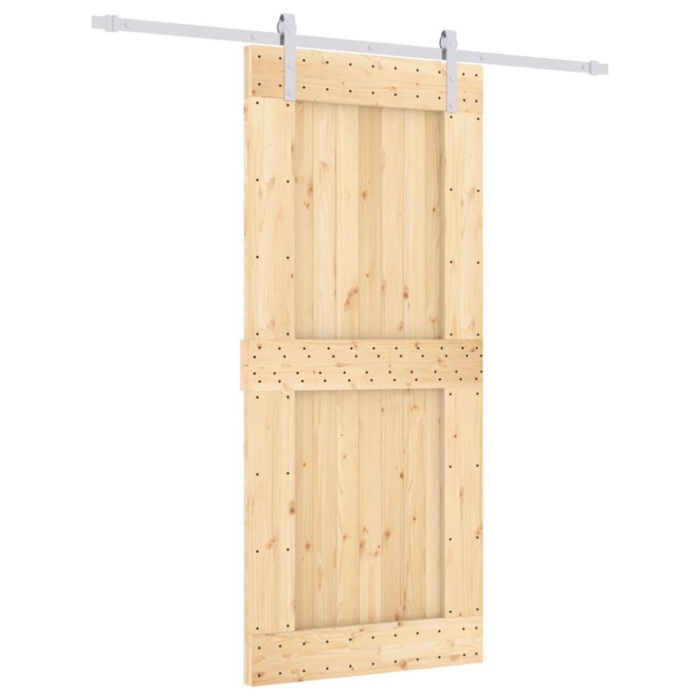 vidaXL Ușă glisantă cu set feronerie, 90x210 cm, lemn masiv de pin