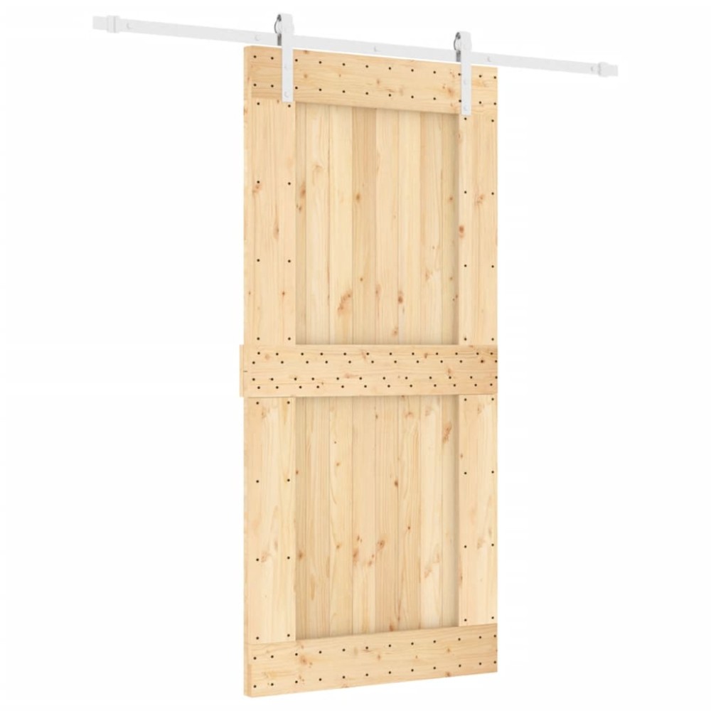vidaXL Ușă glisantă cu set de feronerie 95x210 cm, lemn masiv de pin
