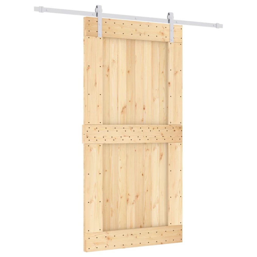 vidaXL Ușă glisantă cu set feronerie, 100x210 cm, lemn masiv de pin