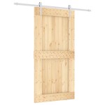 vidaXL Ușă glisantă cu set feronerie, 100x210 cm, lemn masiv de pin