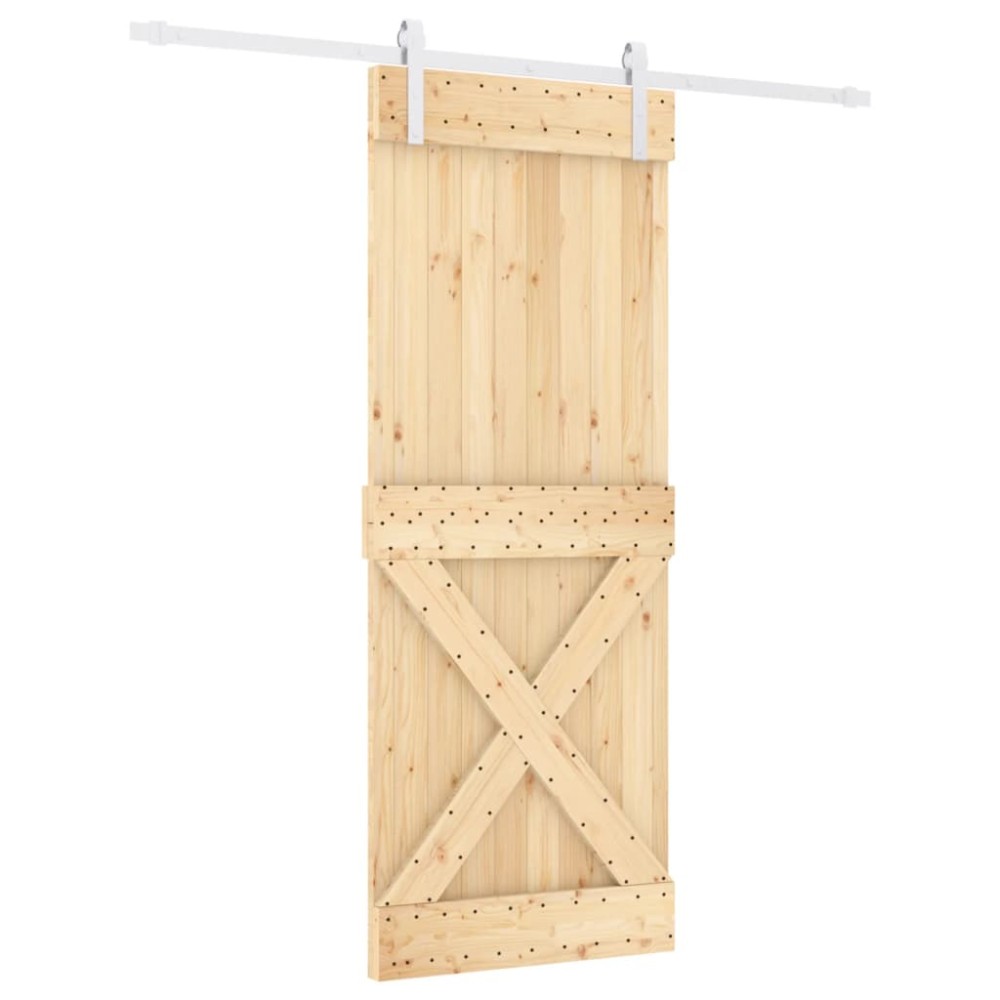 vidaXL Ușă glisantă cu set de feronerie 80x210 cm, lemn masiv de pin