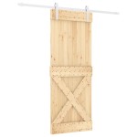 vidaXL Ușă glisantă cu set de feronerie 80x210 cm, lemn masiv de pin vidaXL Ușă glisantă cu set de feronerie 80x210 cm, lemn masiv de pin