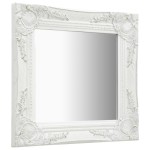 vidaXL Oglindă de perete în stil baroc, alb, 40 x 40 cm vidaXL Oglindă de perete în stil baroc, alb, 40 x 40 cm