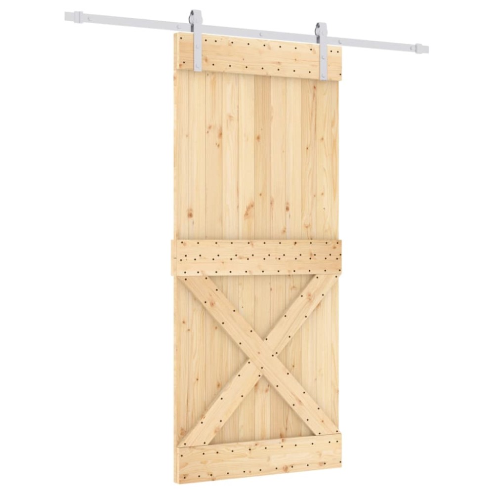 vidaXL Ușă glisantă cu set feronerie, 90x210 cm, lemn masiv de pin