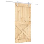vidaXL Ușă glisantă cu set de feronerie 95x210 cm, lemn masiv de pin vidaXL Ușă glisantă cu set de feronerie 95x210 cm, lemn masiv de pin