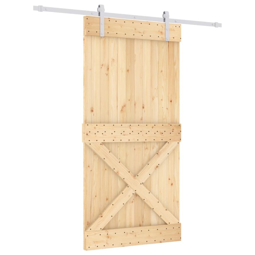 vidaXL Ușă glisantă cu set feronerie, 100x210 cm, lemn masiv de pin