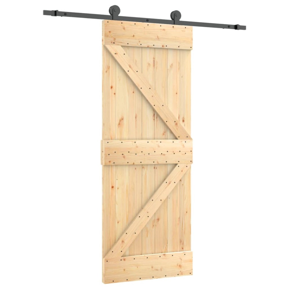 vidaXL Ușă glisantă cu set de feronerie 70x210 cm, lemn masiv de pin