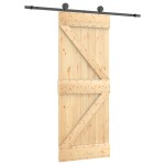 vidaXL Ușă glisantă cu set de feronerie 70x210 cm, lemn masiv de pin vidaXL Ușă glisantă cu set de feronerie 70x210 cm, lemn masiv de pin