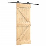 vidaXL Ușă glisantă cu set de feronerie 85x210 cm, lemn masiv de pin vidaXL Ușă glisantă cu set de feronerie 85x210 cm, lemn masiv de pin