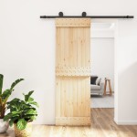 vidaXL Ușă glisantă cu set de feronerie 70x210 cm, lemn masiv de pin vidaXL Ușă glisantă cu set de feronerie 70x210 cm, lemn masiv de pin