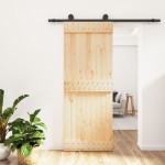 vidaXL Ușă glisantă cu set de feronerie 80x210 cm, lemn masiv de pin vidaXL Ușă glisantă cu set de feronerie 80x210 cm, lemn masiv de pin
