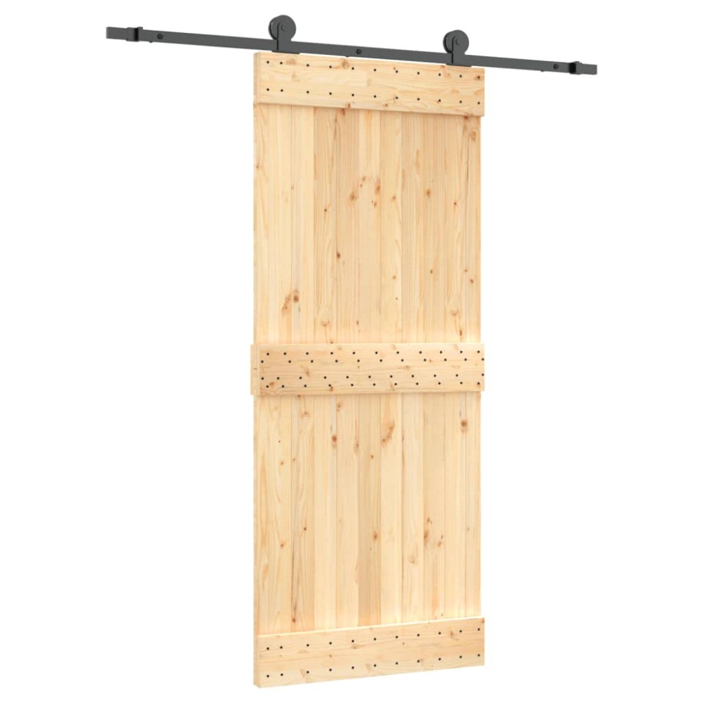 vidaXL Ușă glisantă cu set de feronerie 85x210 cm, lemn masiv de pin