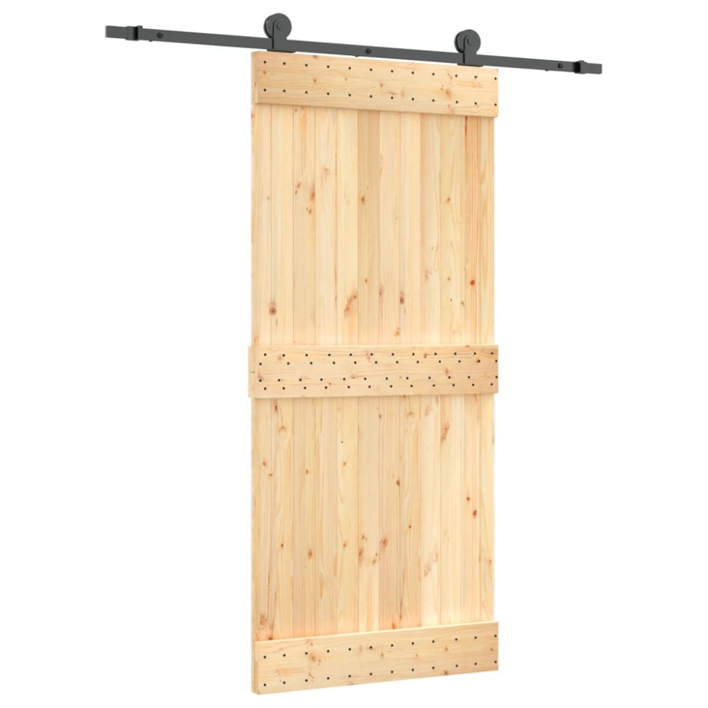 vidaXL Ușă glisantă cu set feronerie, 90x210 cm, lemn masiv de pin