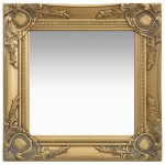 vidaXL Oglindă de perete în stil baroc, auriu, 40 x 40 cm vidaXL Oglindă de perete în stil baroc, auriu, 40 x 40 cm