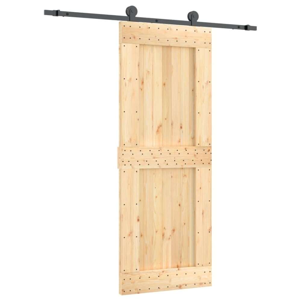 vidaXL Ușă glisantă cu set de feronerie 80x210 cm, lemn masiv de pin