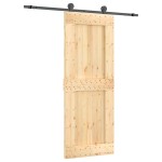 vidaXL Ușă glisantă cu set de feronerie 80x210 cm, lemn masiv de pin vidaXL Ușă glisantă cu set de feronerie 80x210 cm, lemn masiv de pin