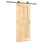vidaXL Ușă glisantă cu set de feronerie 85x210 cm, lemn masiv de pin vidaXL Ușă glisantă cu set de feronerie 85x210 cm, lemn masiv de pin