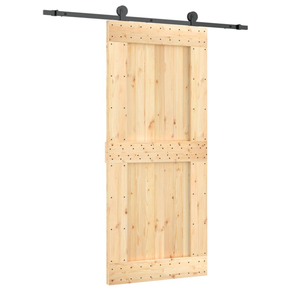 vidaXL Ușă glisantă cu set feronerie, 90x210 cm, lemn masiv de pin
