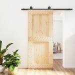vidaXL Ușă glisantă cu set feronerie, 90x210 cm, lemn masiv de pin vidaXL Ușă glisantă cu set feronerie, 90x210 cm, lemn masiv de pin