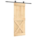 vidaXL Ușă glisantă cu set de feronerie 80x210 cm, lemn masiv de pin vidaXL Ușă glisantă cu set de feronerie 80x210 cm, lemn masiv de pin