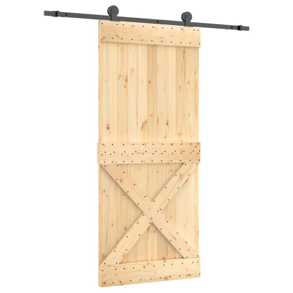 vidaXL Ușă glisantă cu set feronerie, 90x210 cm, lemn masiv de pin