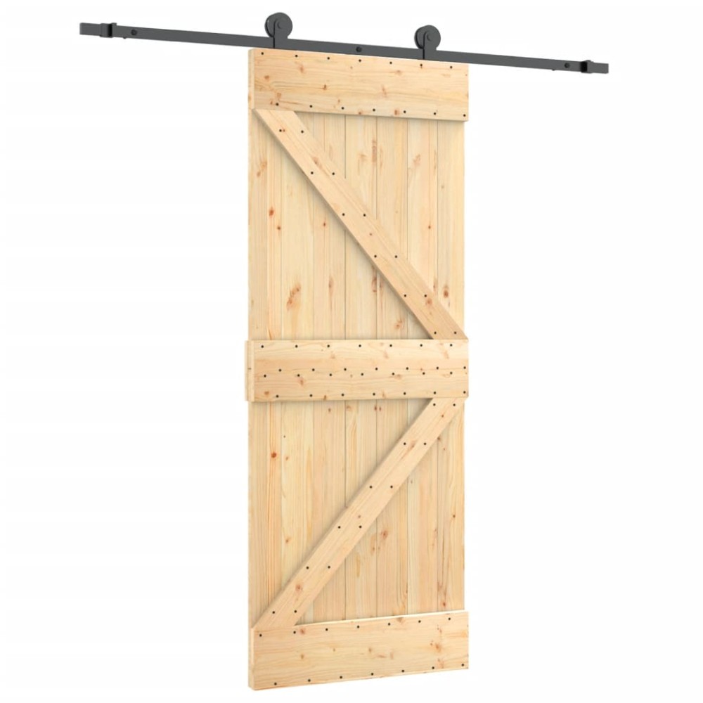 vidaXL Ușă glisantă cu set de feronerie 70x210 cm, lemn masiv de pin