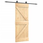 vidaXL Ușă glisantă cu set de feronerie 70x210 cm, lemn masiv de pin vidaXL Ușă glisantă cu set de feronerie 70x210 cm, lemn masiv de pin