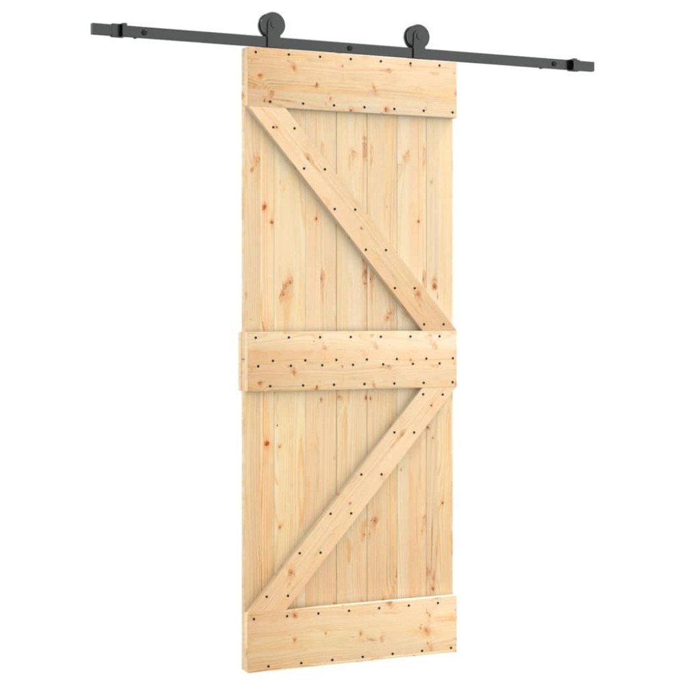 vidaXL Ușă glisantă cu set de feronerie 85x210 cm, lemn masiv de pin