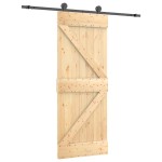 vidaXL Ușă glisantă cu set de feronerie 85x210 cm, lemn masiv de pin vidaXL Ușă glisantă cu set de feronerie 85x210 cm, lemn masiv de pin